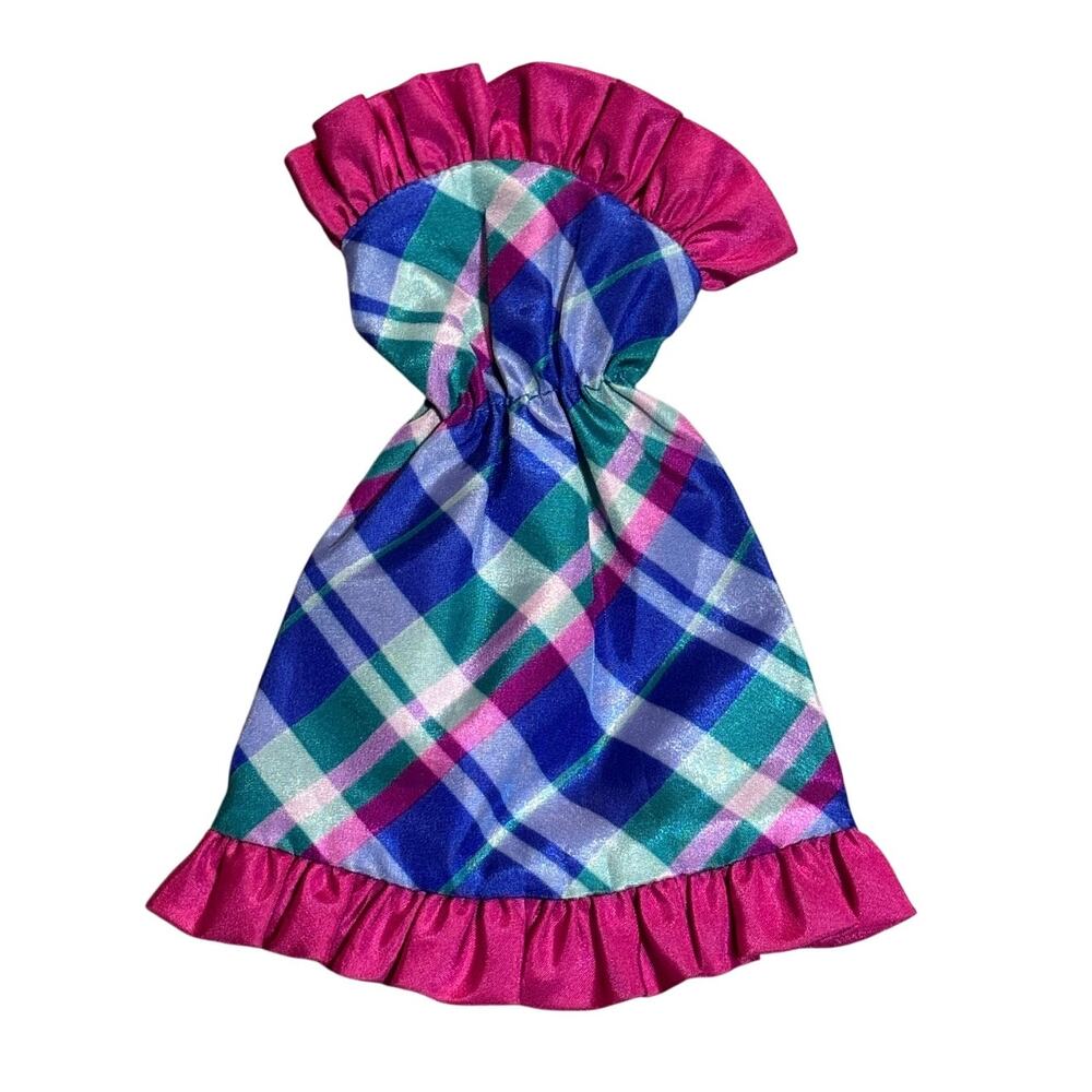 Vintage Barbie Clothes - Reversable Plaid Twice as Nice Barbie Dress